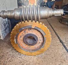 Sinfín y corona con desgaste, evaluación técnica para diagnóstico, reparación o reemplazo de reductor sinfín-corona