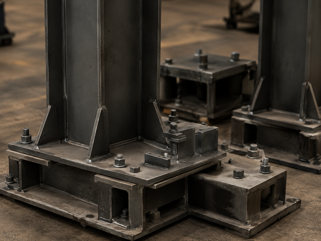 Soportes, bases y placas metálicas fabricadas para equipos y componentes industriales