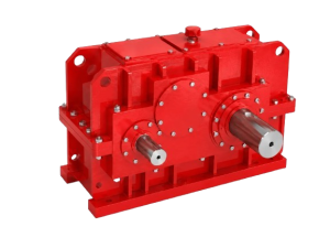 Reductor industrial rojo de doble eje para aplicaciones de alta exigencia en planta