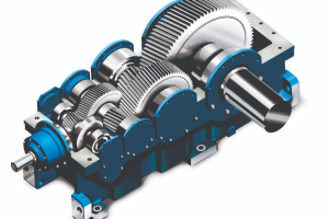 Reductor helicoidal industrial (vista interna)